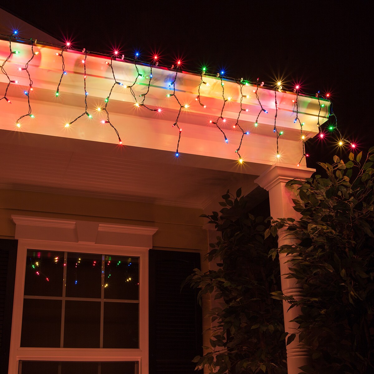 green icicle christmas lights