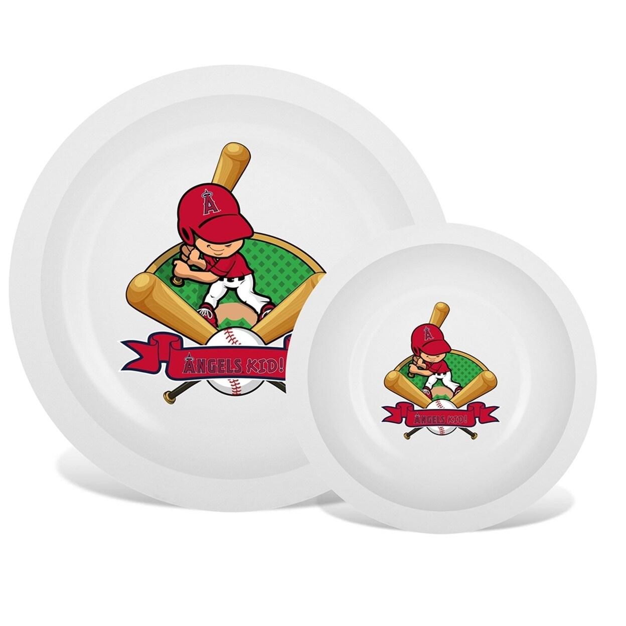 MasterPieces Los Angeles Angels - Baby Plate and Bowl Set
