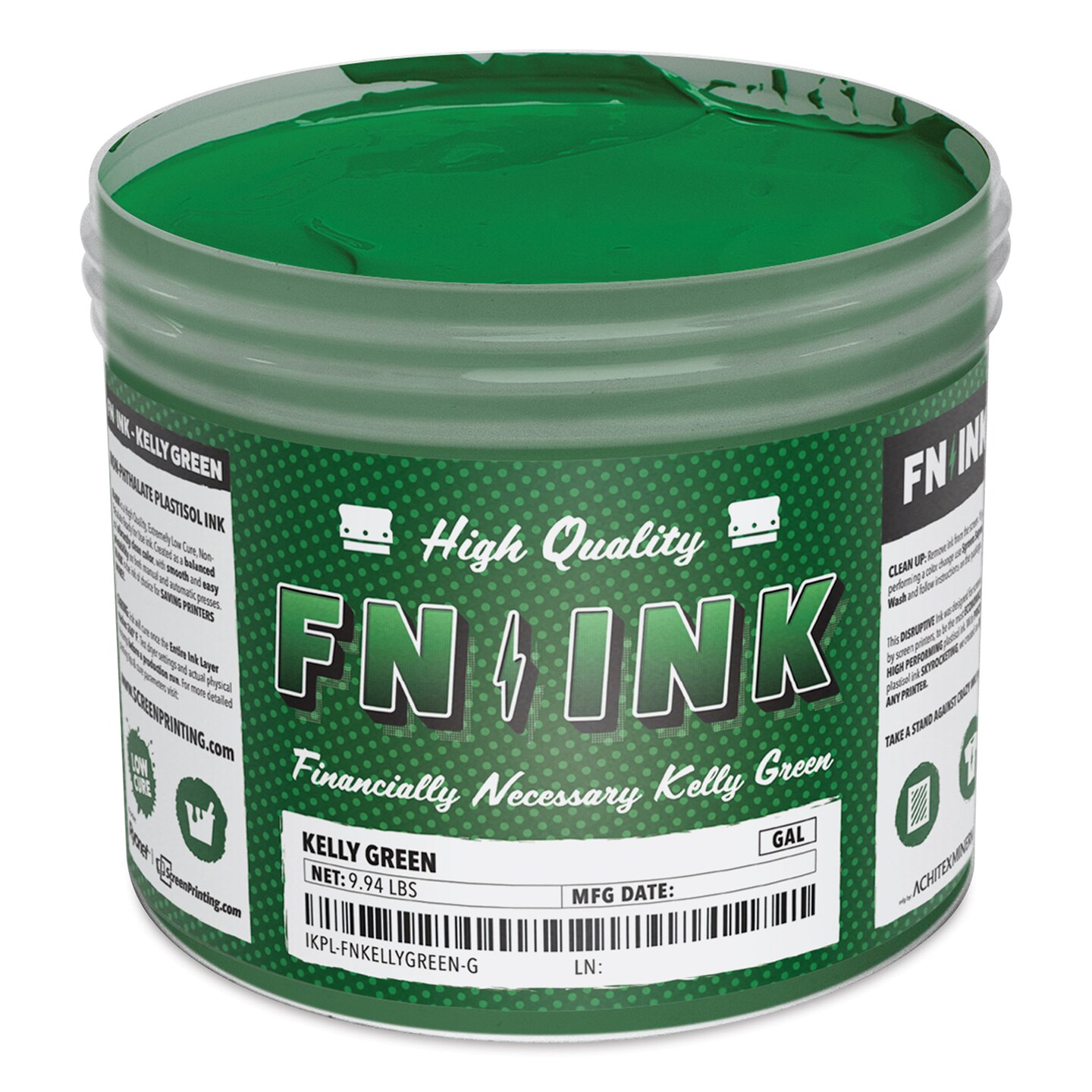 FN Ink Plastisol Screen Printing Ink - Kelly Green, Gallon