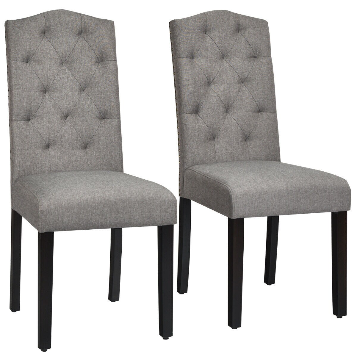 Tufted dining discount chairs with nailheads