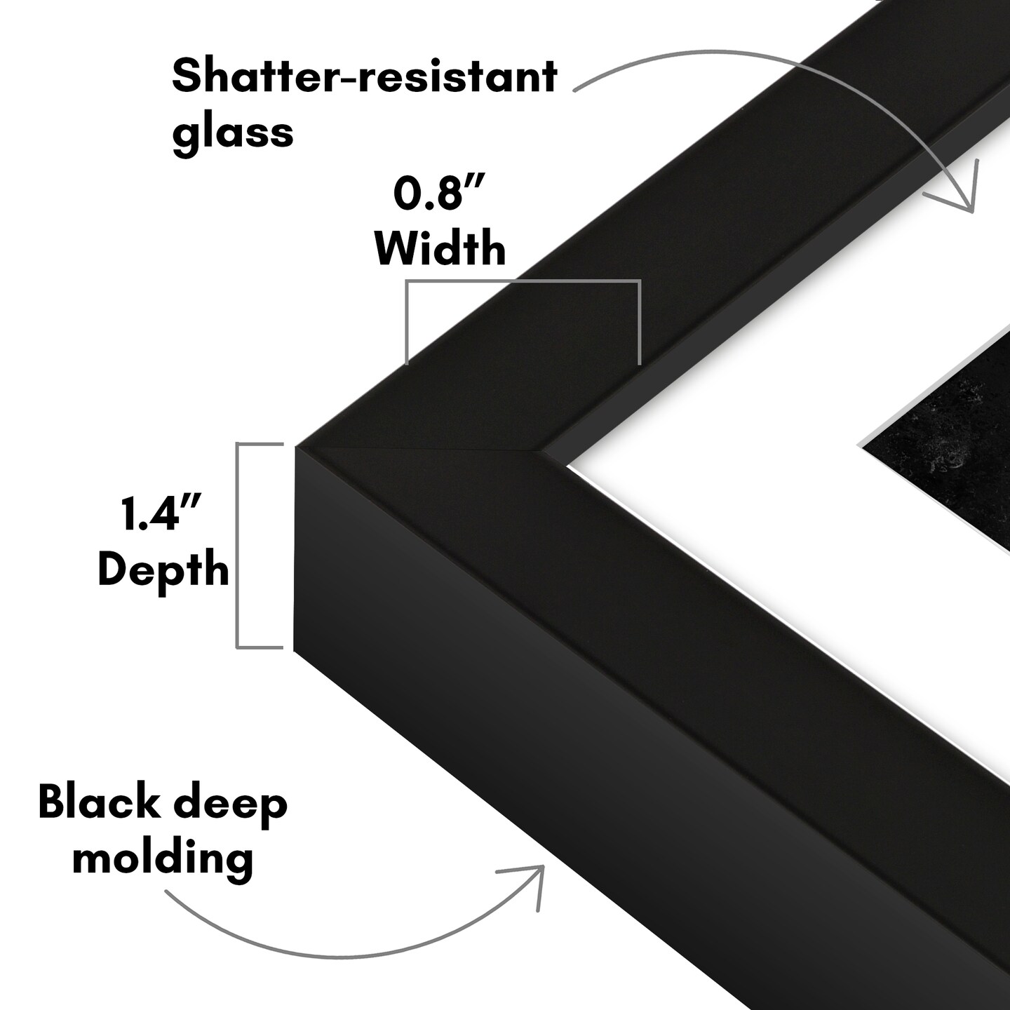 Americanflat Gallery-Style Picture Frame with Mat - Showcase Artwork, Prints, and Photos - Shatter Resistant Glass - Hanging Hardware with Drywall Anchor