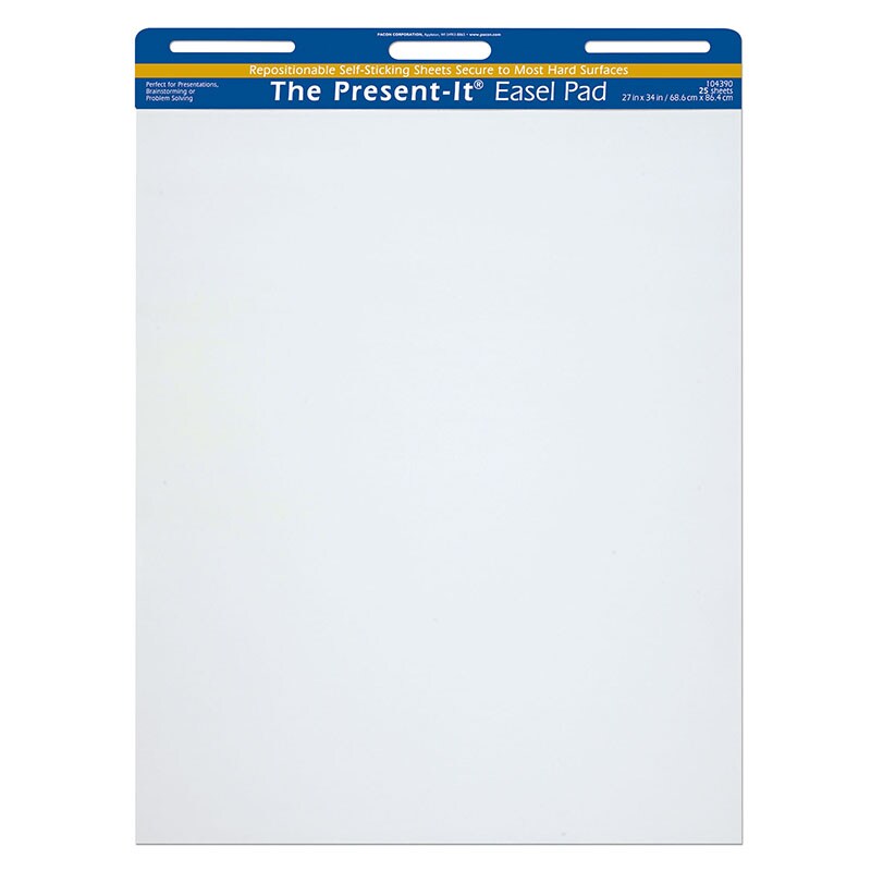 Easel Pad, SelfAdhesive, White, Unruled 27" x 34", 25 Sheets Michaels