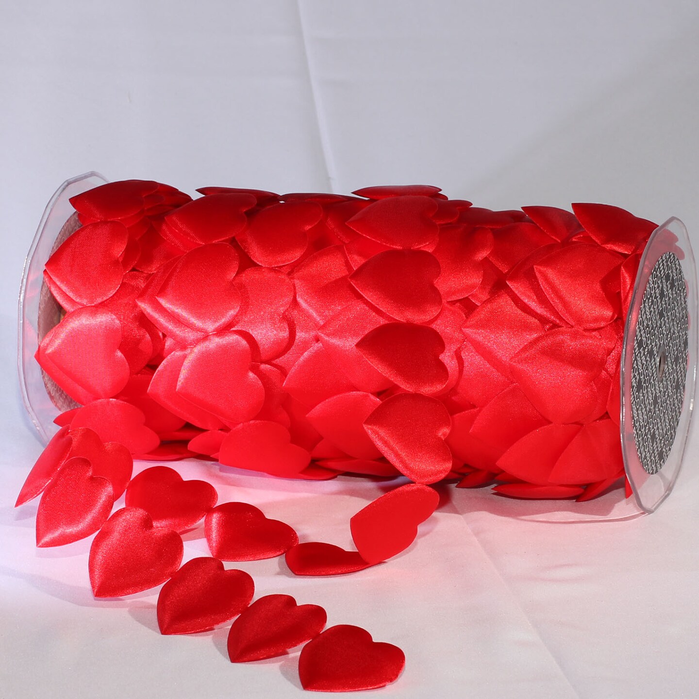 The Ribbon People Fine Red Solid Large Hearts Craft Ribbon 1.5&#x22; x 20 Yards