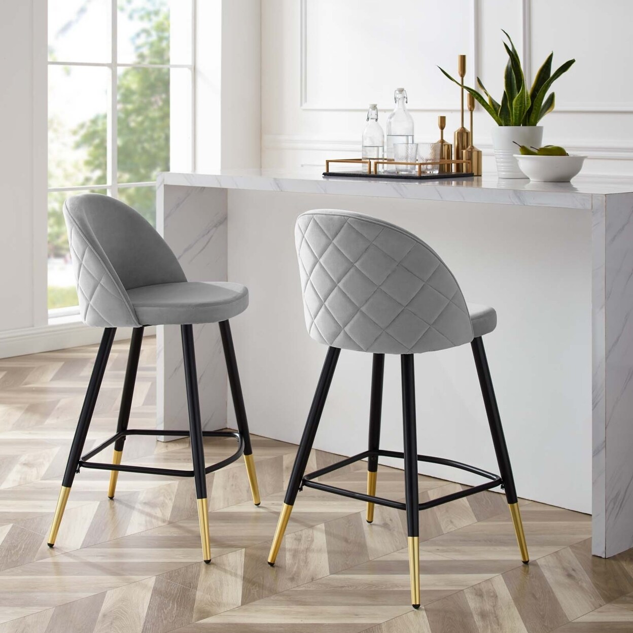 Modway Cordial Performance Velvet Counter Stools - Set of 2-EEI-4529