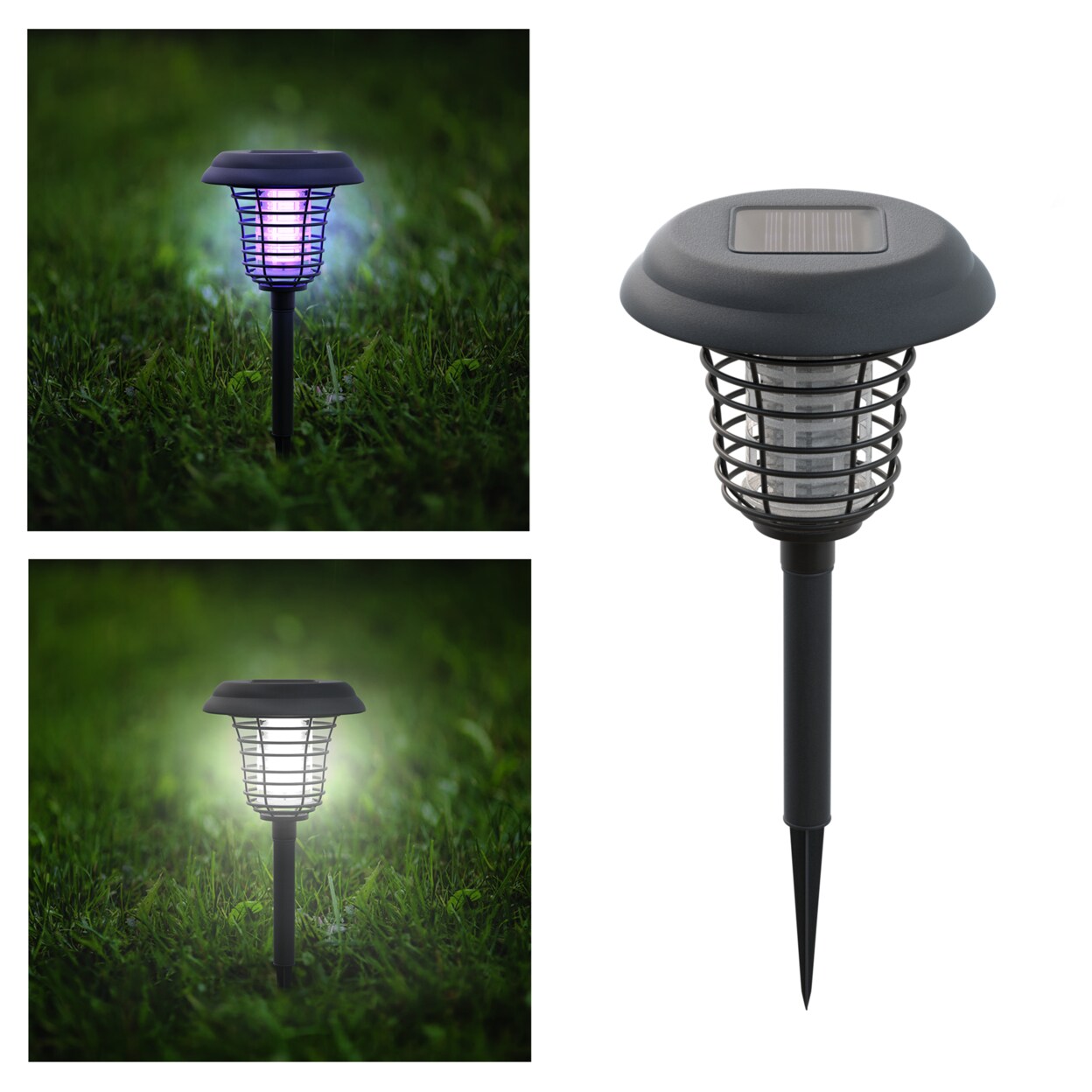 Solar Powered Bug Zapper Led Uv Light Outdoor Stake Landscape Pathway Garden