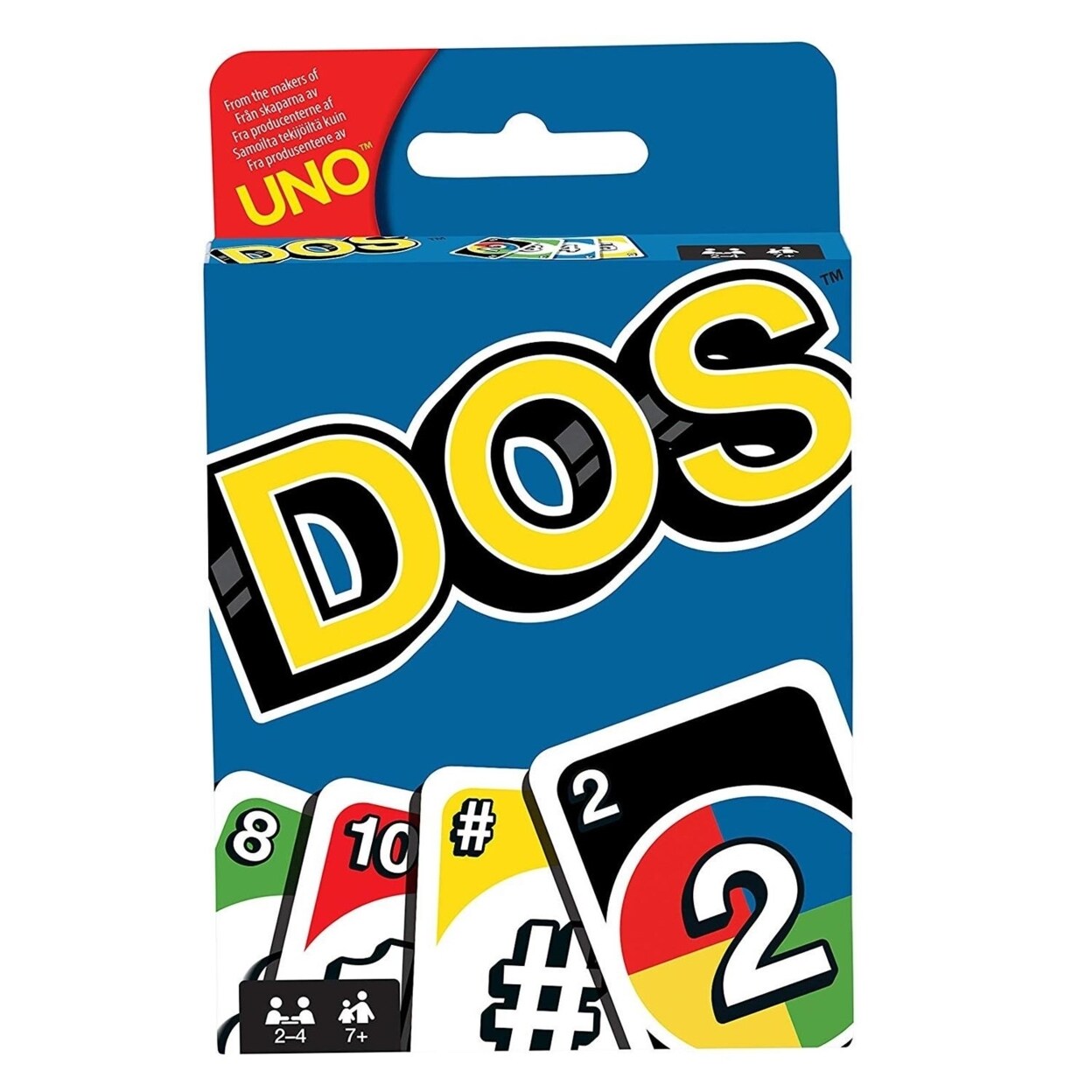 Mattel Uno Dos Card Game Colorful Classic Teams Version Family Fun