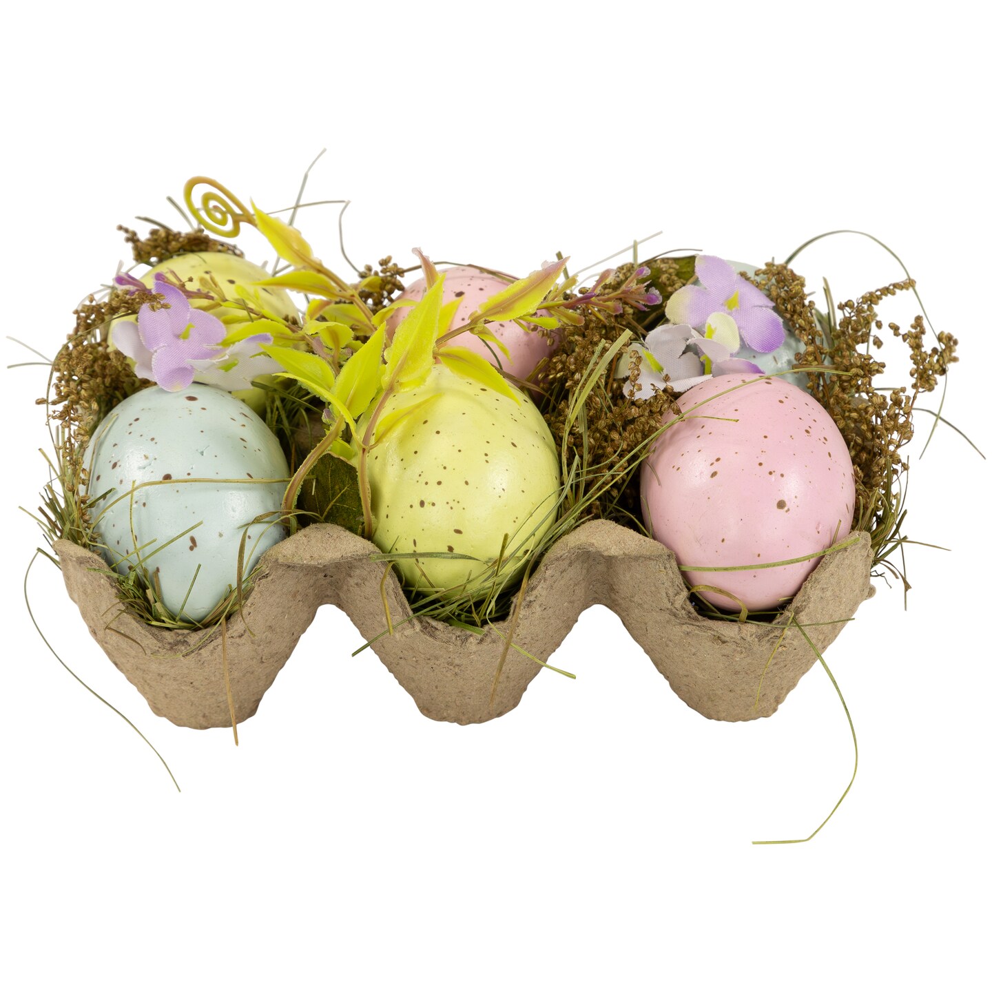 Northlight Speckled Easter Eggs with Carton Decoration - 6&#x22; - Set of 6