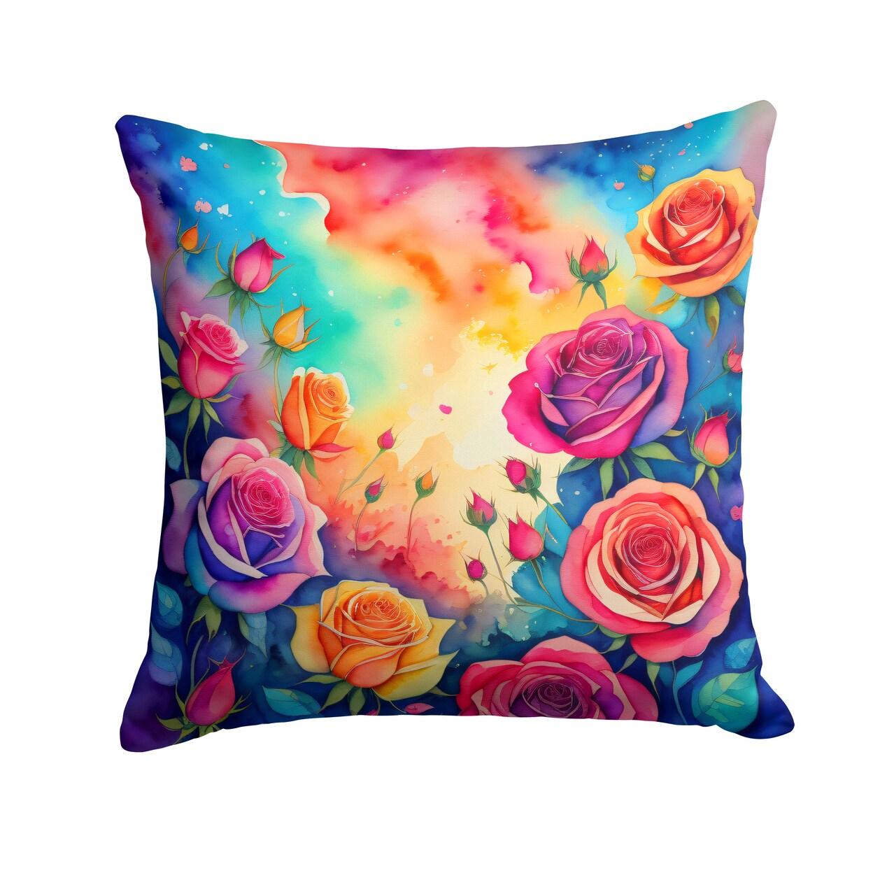 Caroline&#x27;s Treasures Colorful Roses Fabric Decorative Pillow DAC1989