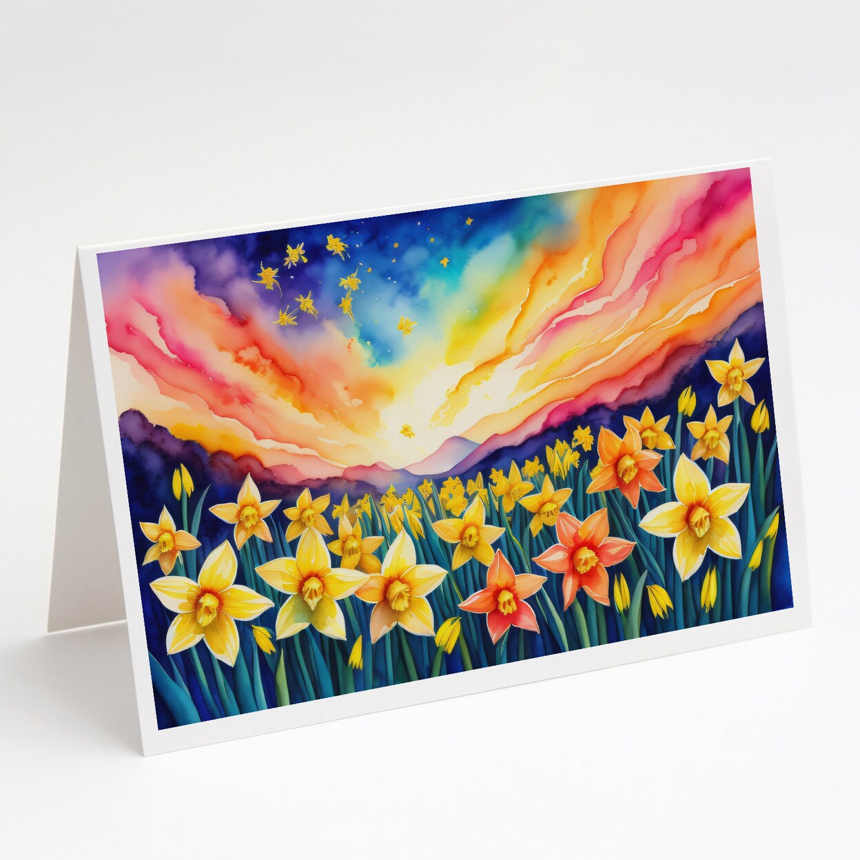 Caroline&#x27;s Treasures Daffodils in Color Greeting Cards and Envelopes Pack of 8