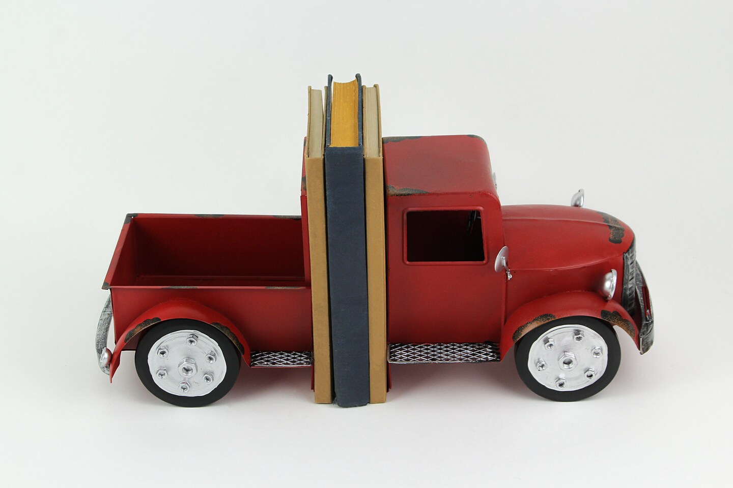Vintage Pickup Truck Weathered Finish Metal Bookends