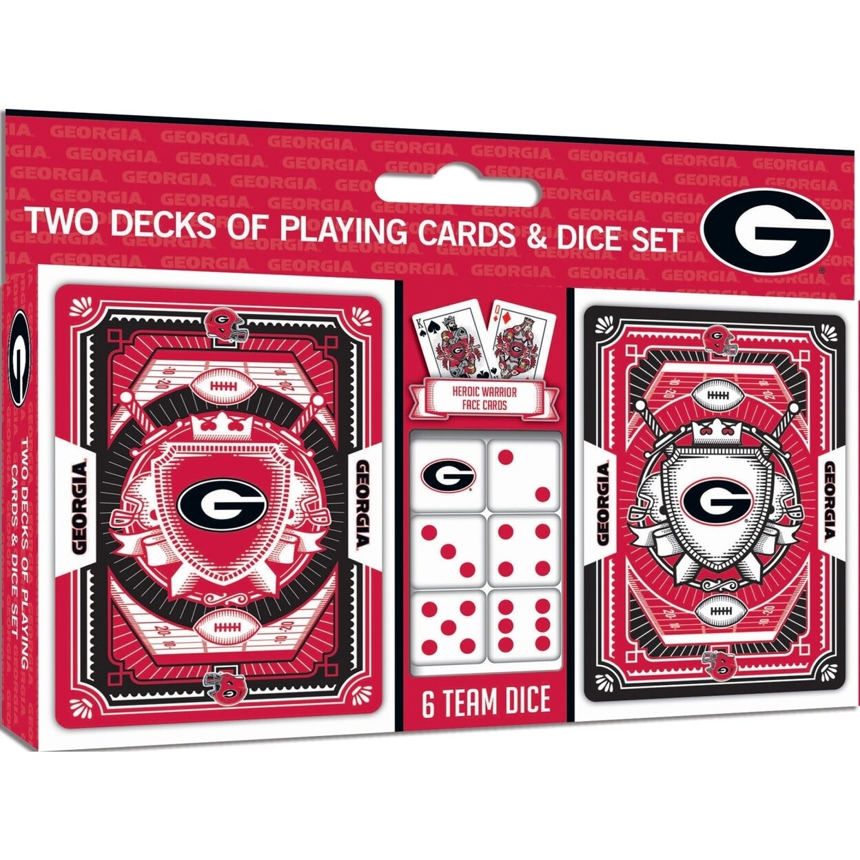 MasterPieces Georgia Bulldogs - 2-Pack Playing Cards and Dice Set