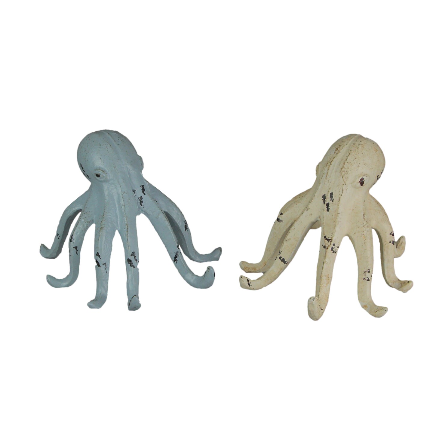 Buy in Bulk - Set of 2 Weathered Cast Iron Octopus Tabletop Statues ...