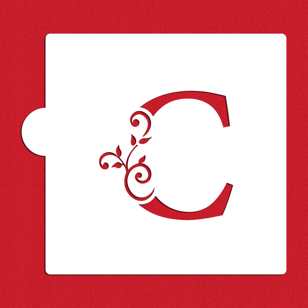 3.5-Inch Ornate Monogram Cake Stencil | C1082 by Designer Stencils | Stencils for Royal Icing, Airbrush, Dusting Powder |