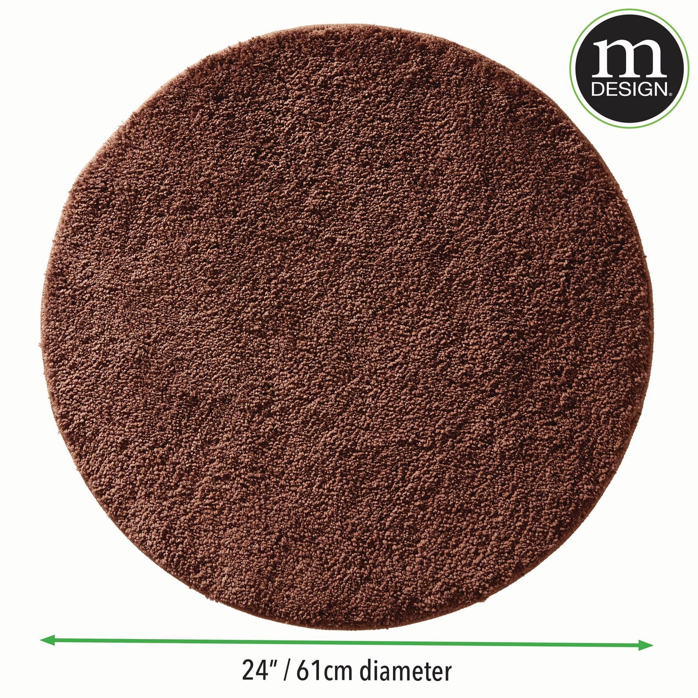 mDesign Microfiber Accent Rug Mat/Runner, 24&#x22; Diameter