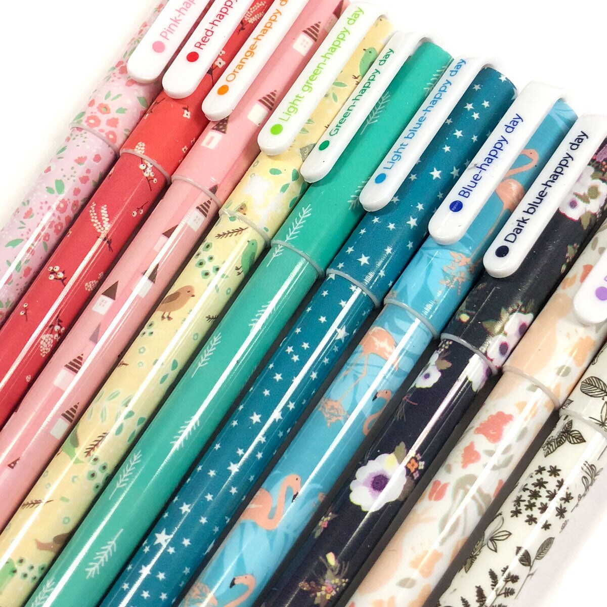 Wrapables Cute Novelty Gel Ink Pens, 0.5mm Fine Point (Set of 10) for School, Office, Stationery, Cartoon Animal Black Ink