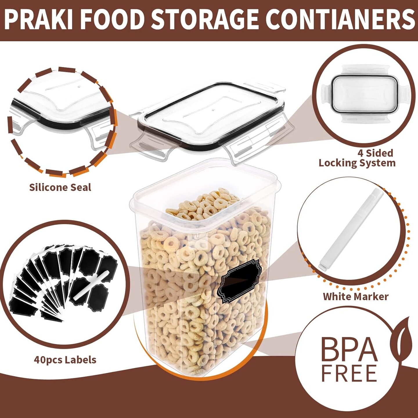 24PCS Food Storage Containers with Airtight Lids Plastic Leak Proof BPA  Free Con