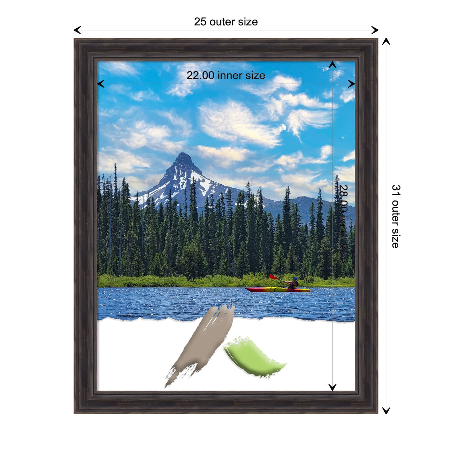 Rustic Pine Narrow Wood Picture Frame, Photo Frame, Art Frame