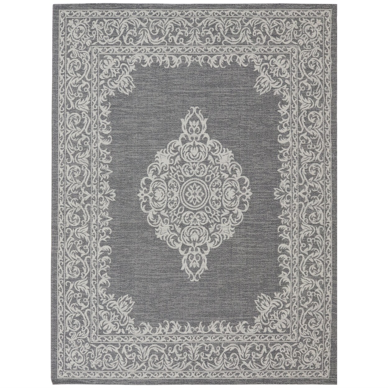 Sunnydaze Parisian Paradise Indoor Area Rug - Ash - 8 Ft X 10 Ft