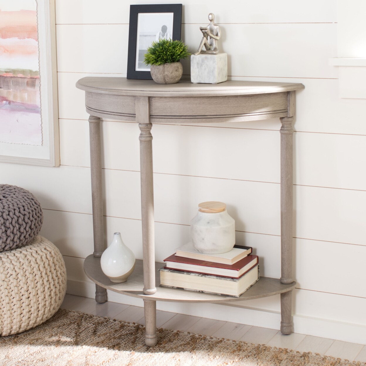 Safavieh   Tinsley Half Round Console Table Greige