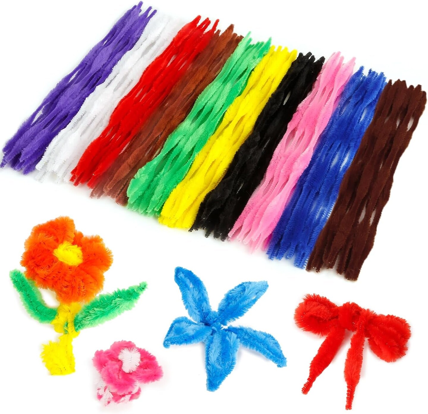 100pcs Brown Chenille Stems, Pipe Cleaners, Diy Craft Toy With