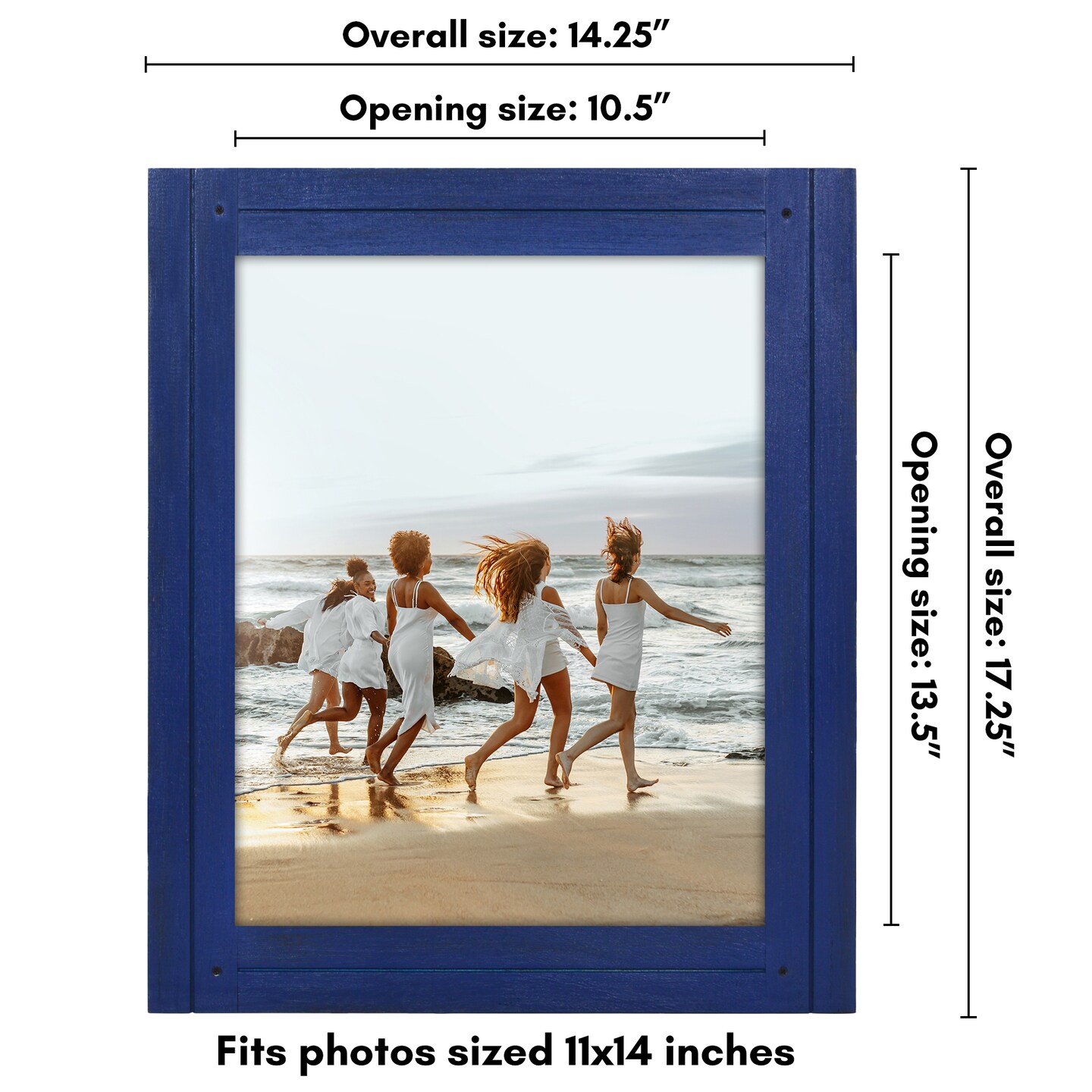 Americanflat Picture Frame - Rustic Picture Frame with Textured Engineered Wood, Shatter Resistant Glass and Easel Back - Horizontal and Vertical Display