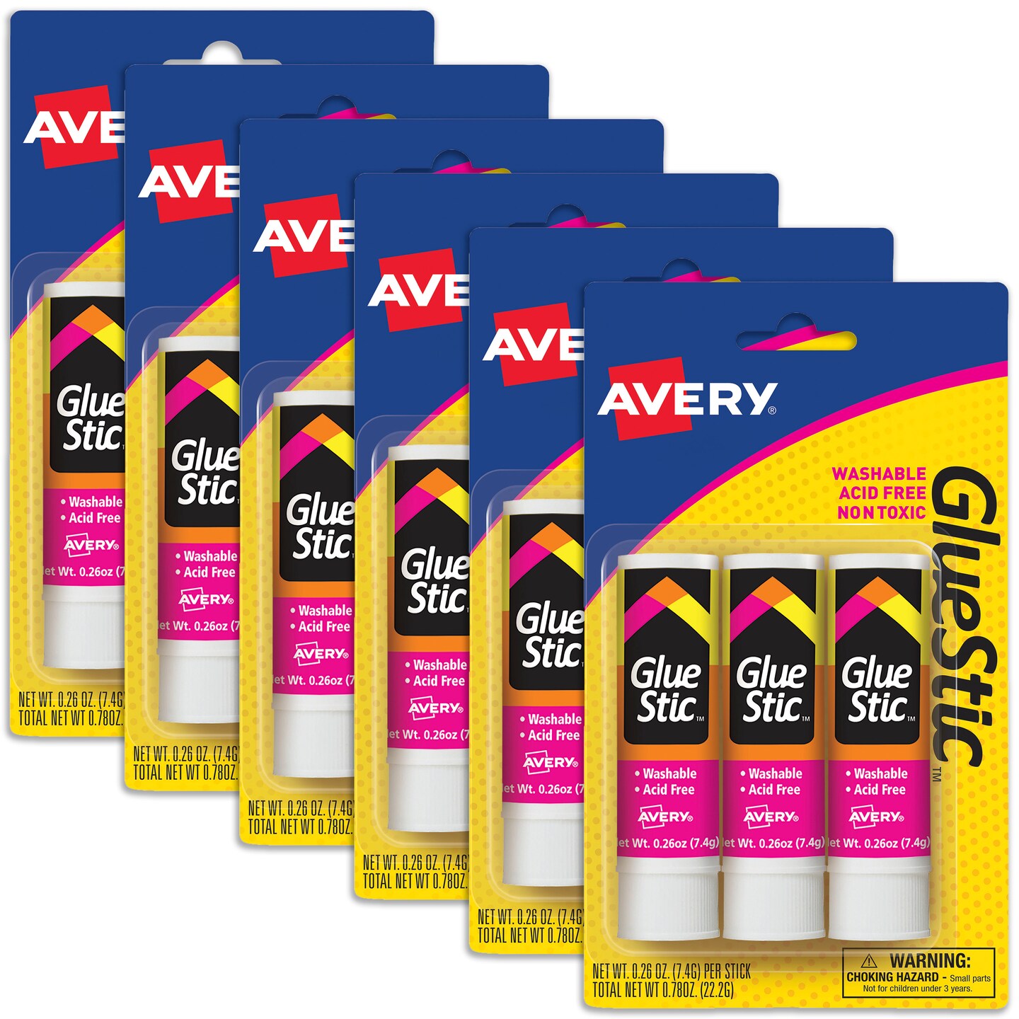 Avery Permanent Glue Stic - 18 pk, 0.26 oz, White