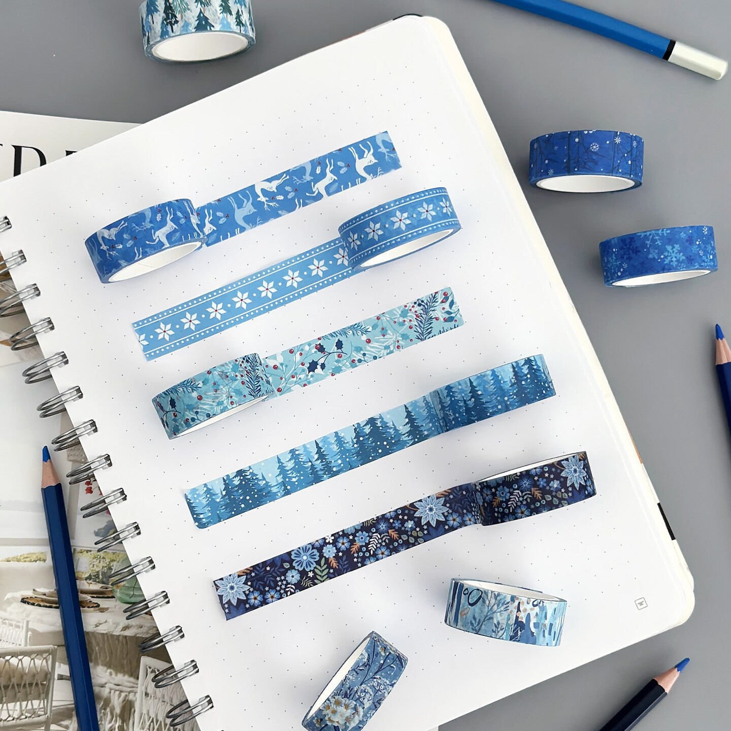 Wrapables Winter Season Washi Set for Arts & Crafts, Scrapbooking, Stationery, Diary