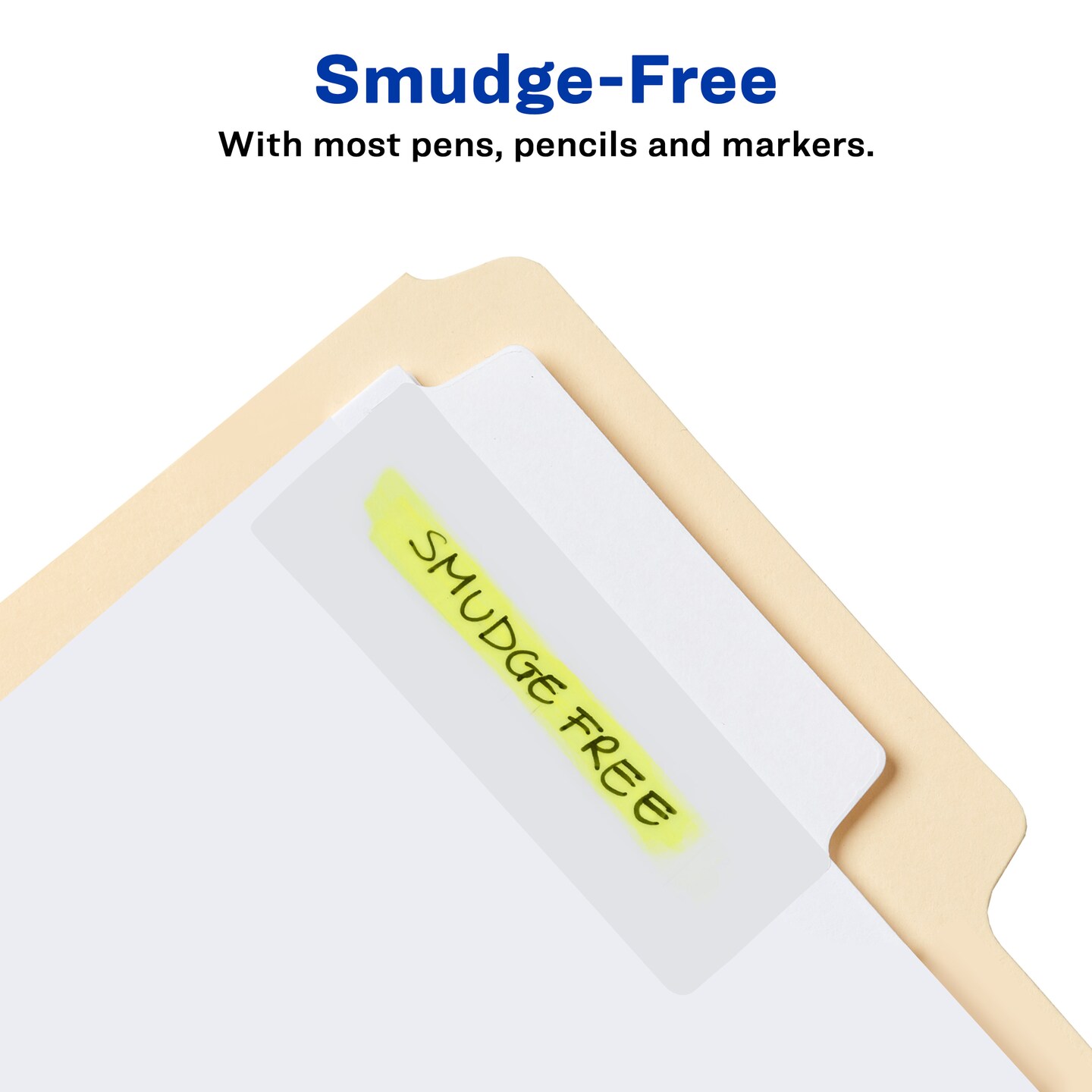 Avery Ultra Tabs, File Tabs, 3&#x22; x 1.5&#x22;, 2-Side Writable, White, 24 Tabs Per Pack, 2-Pack, 48 Self Adhesive Tabs Total (34777)