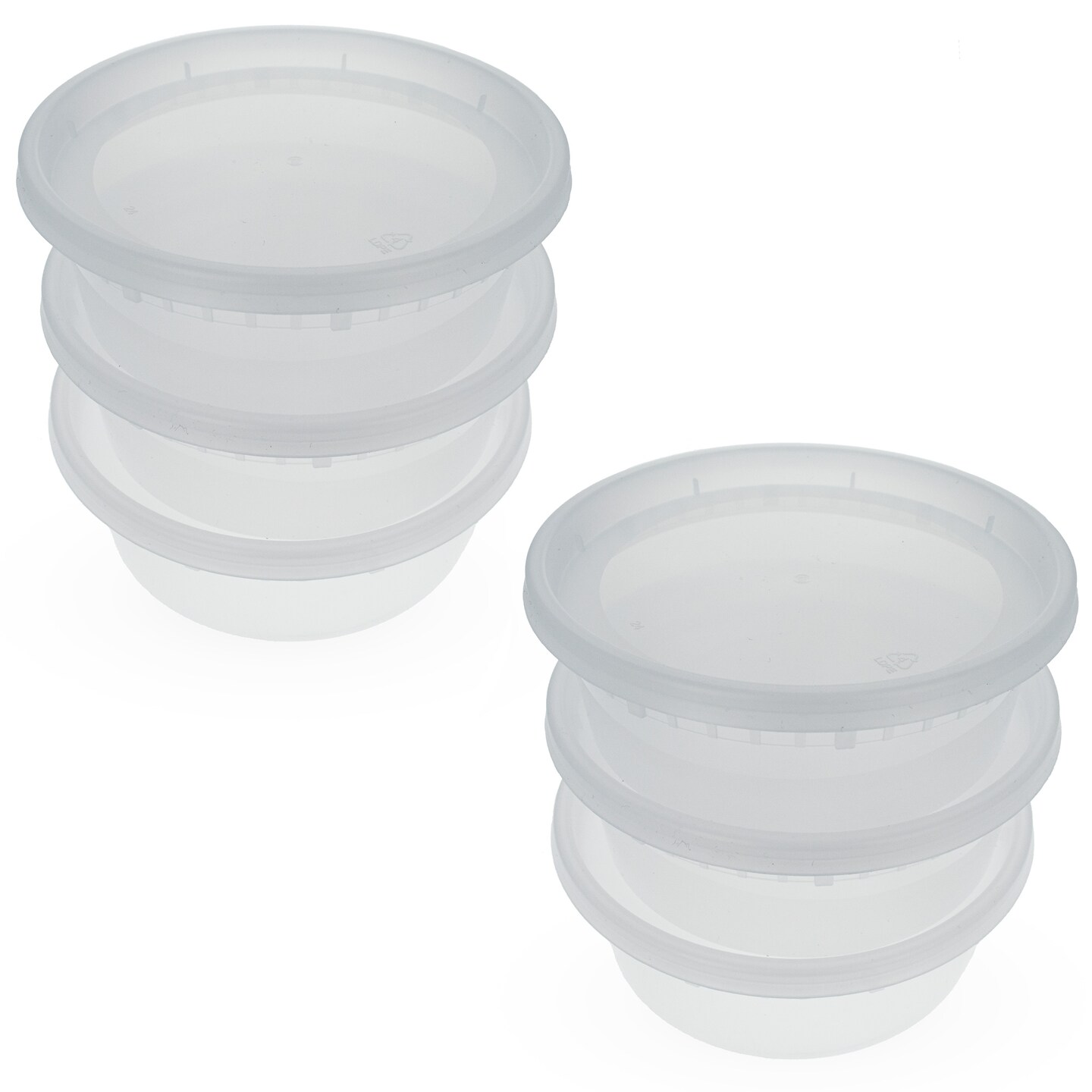 Set of 6 Lock It Tight Clear Plastic Stackable Containers 8 Oz