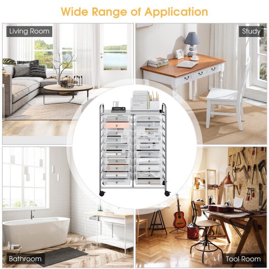 20 Drawers Multi-Purpose Rolling Storage Cart Perfect for Home and Office Use