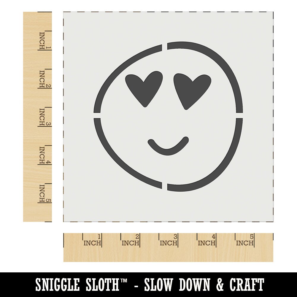 Heart Eye Love Emoticon Face Doodle Wall Cookie DIY Craft Reusable Stencil