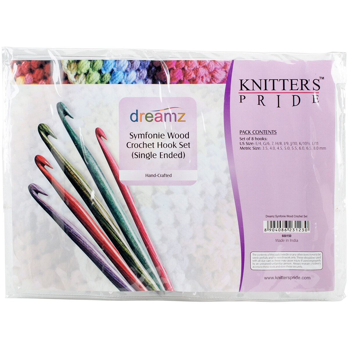 Knitter's Pride-Dreamz Single Ended Crochet Hook Set-Sizes E/3.5mm To L/8mm