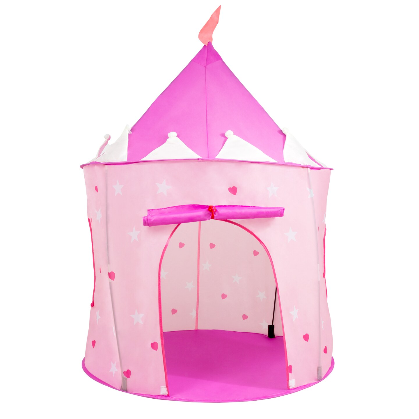 Hey! Play! Kids Pink Princess Castle Fort Tent Indoor Outdoor Easy Pop Up 53 Inches High Carry Case Included