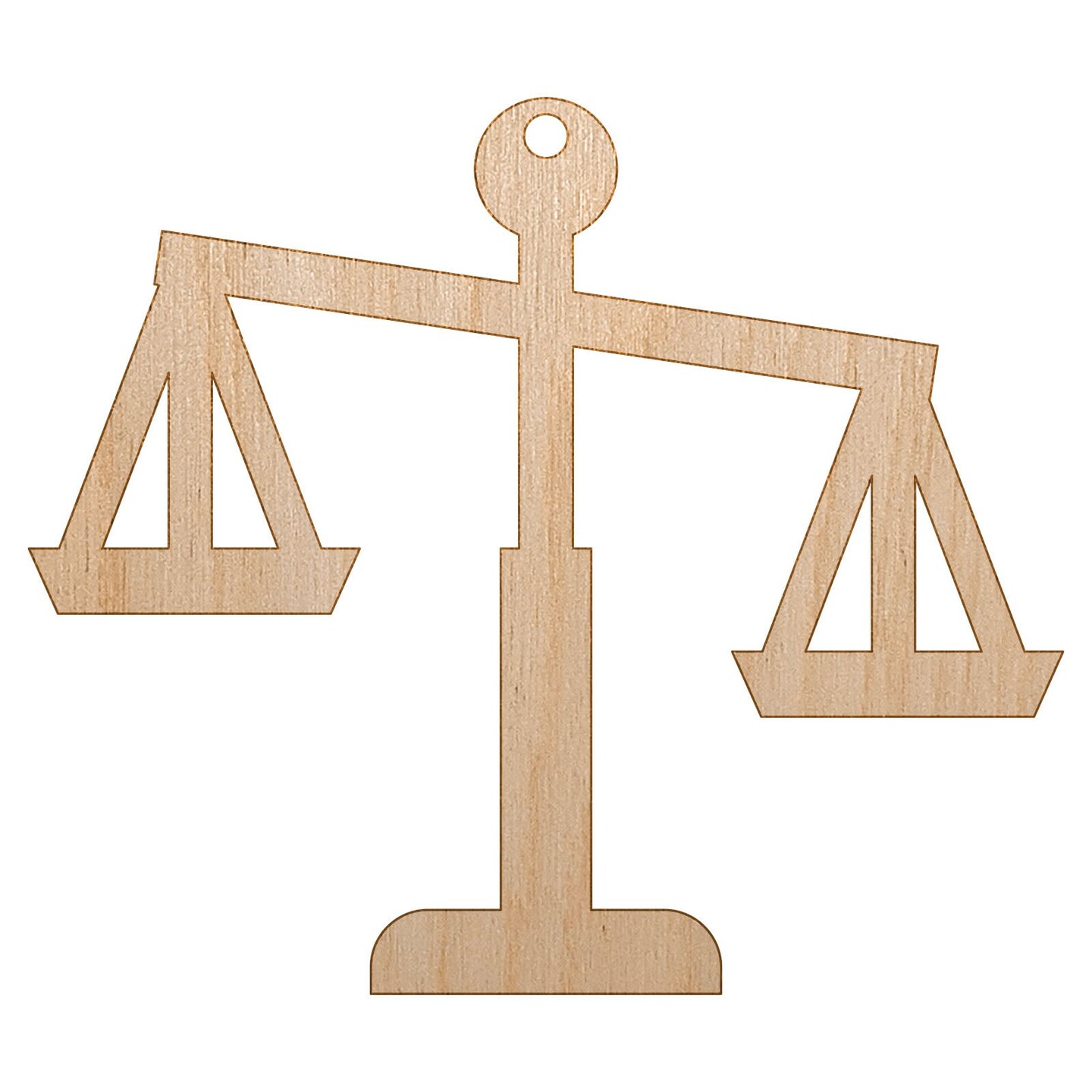 Tipping Scales of Justice Legal Lawyer Icon Unfinished Craft Wood Holiday Christmas Tree DIY Pre-Drilled Ornament