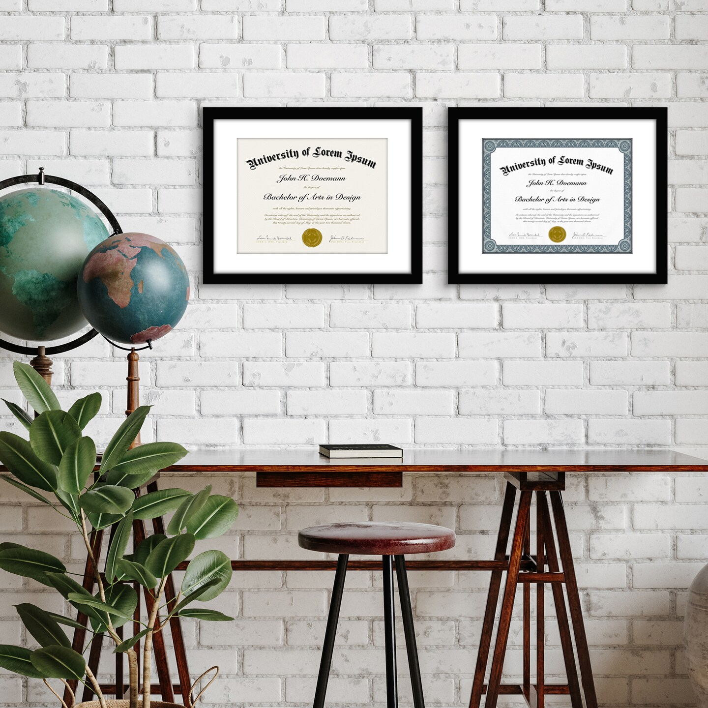 Americanflat 11x14 Diploma Frame - 8.5x11 with Mat or 11x14 without Mat - Certificate Frame for Displaying Documentation - Shatter Resistant Glass - Hanging Hardware