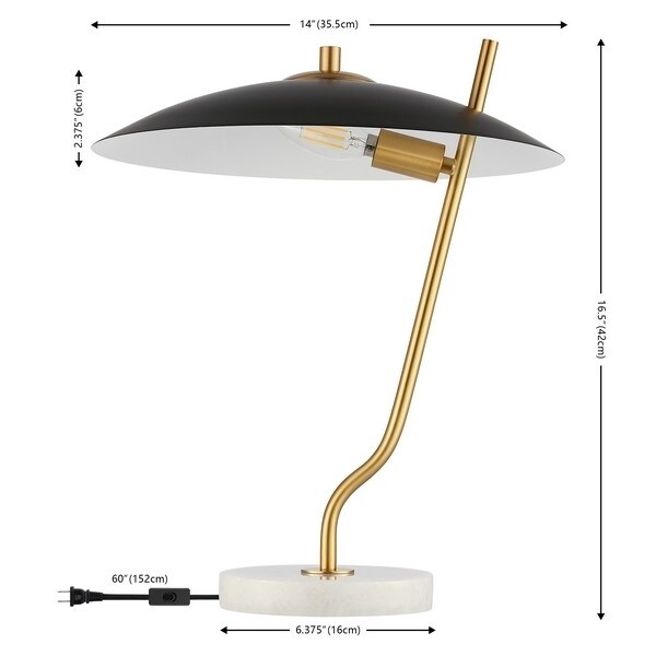 Safavieh   Table Lamp Collection Studio 16 Inch Table Lamp Black / Brass