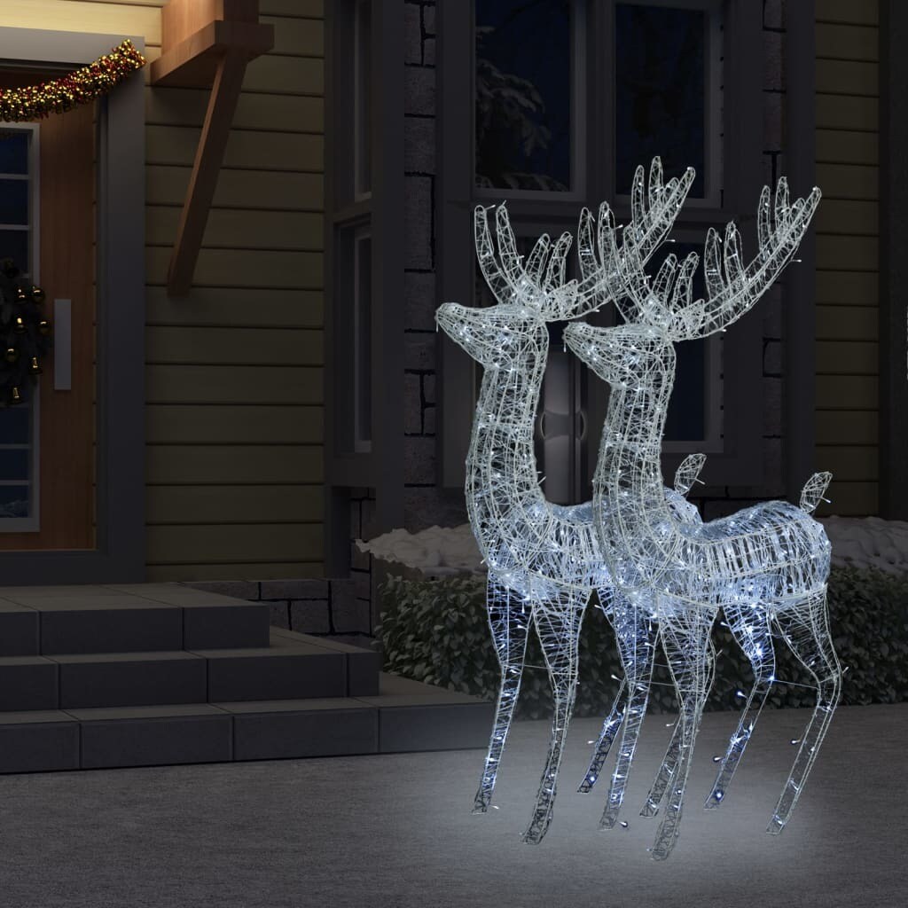 Acrylic Christmas Reindeers 250 LED 2 pcs 70.9&#x22;