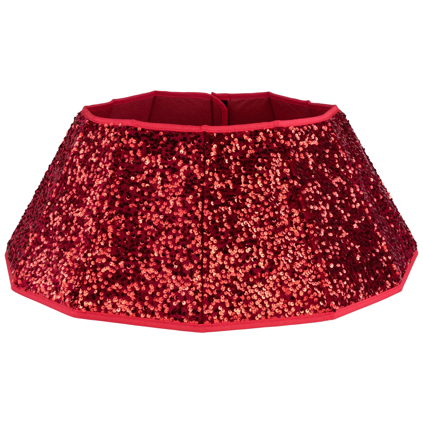 Northlight 26" Red Sequins Hexagonal Christmas Tree Collar