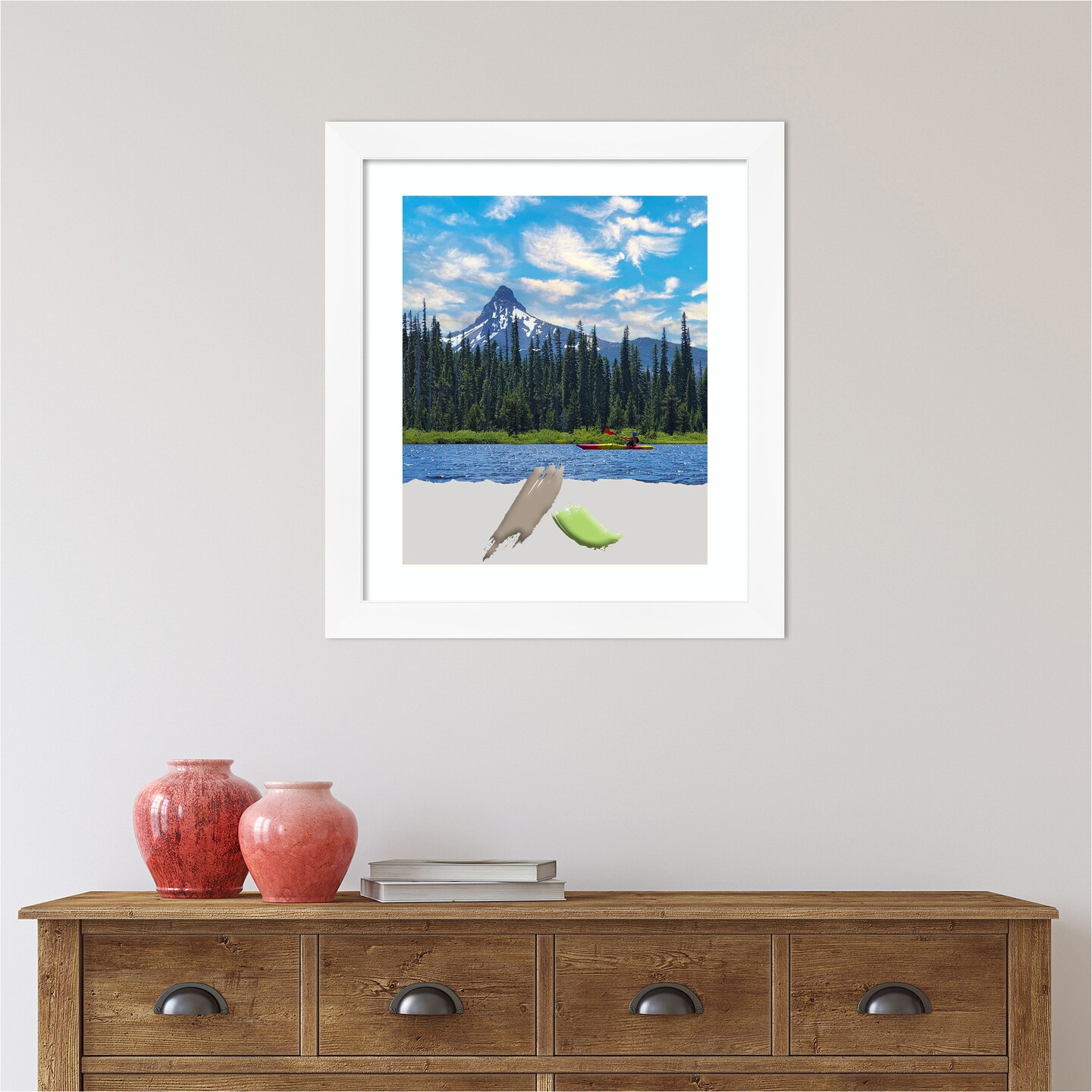 Cabinet White Narrow Picture Frame, Photo Frame, Art Frame