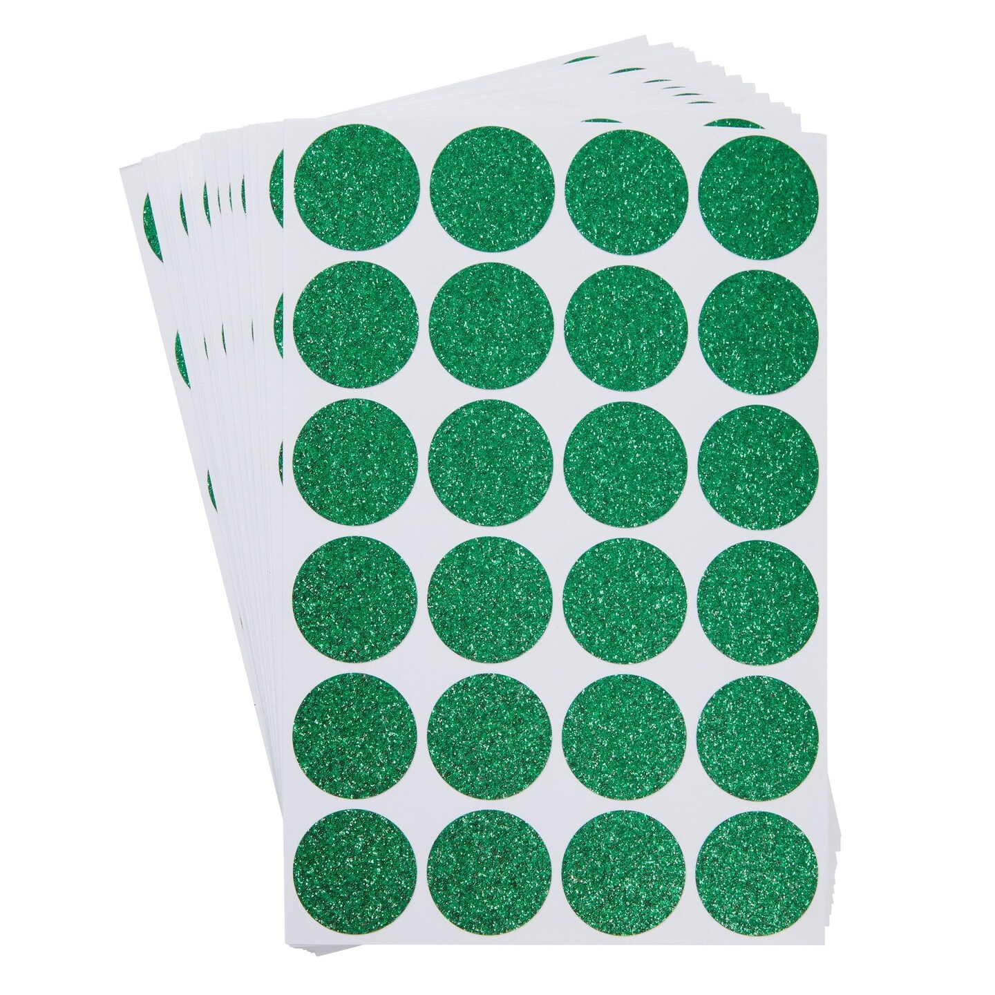 360-Pack 1-Inch Round Glitter Dots, Sparkle Stickers for Wedding