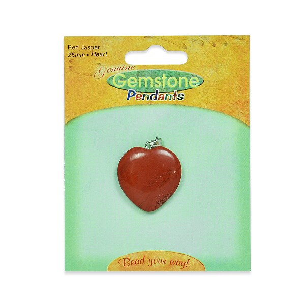 6 Packs of Red Jasper Heart Pendant