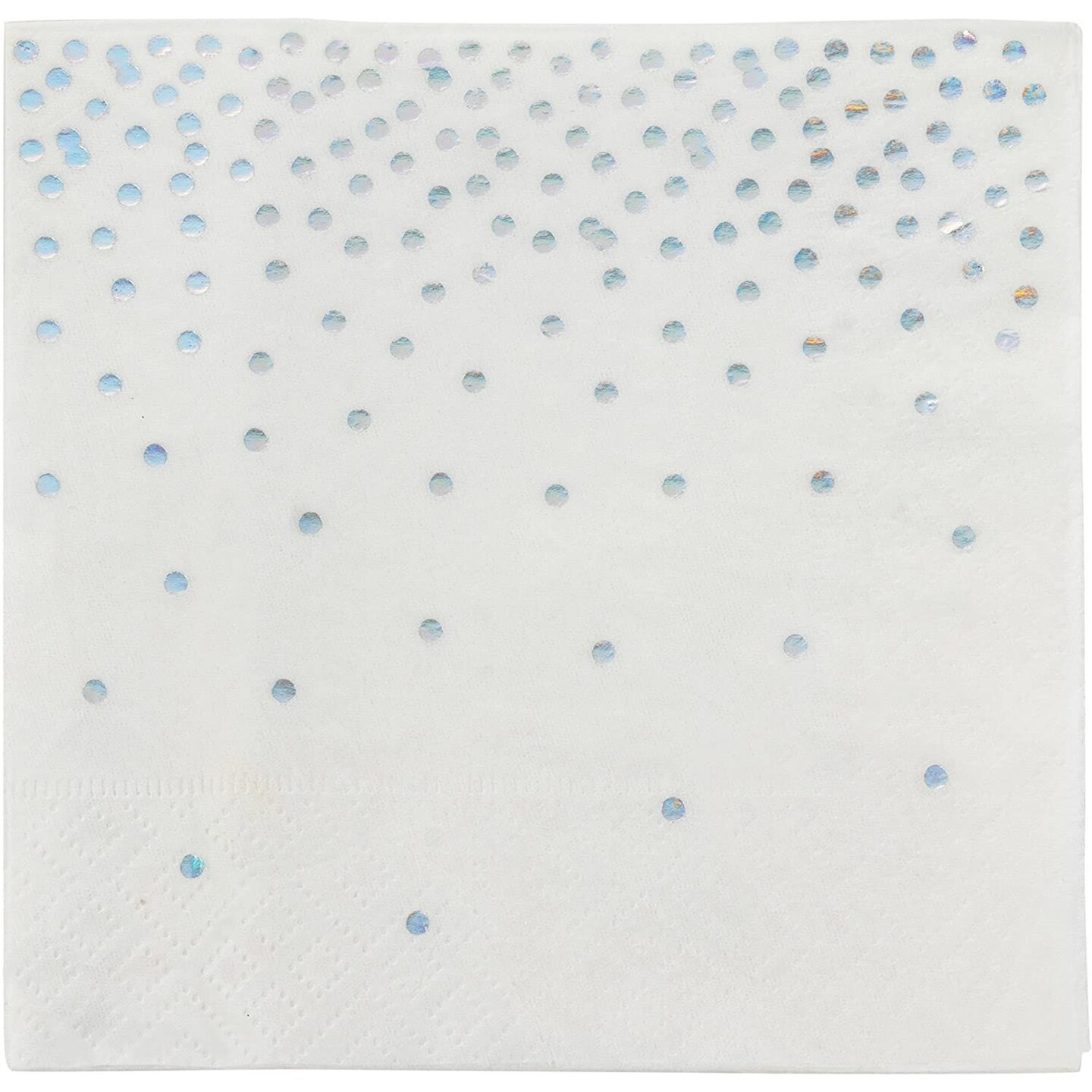 Cocktail Napkins in Holographic Dot Confetti Design (5 x 5 Inches, 50 Pack)