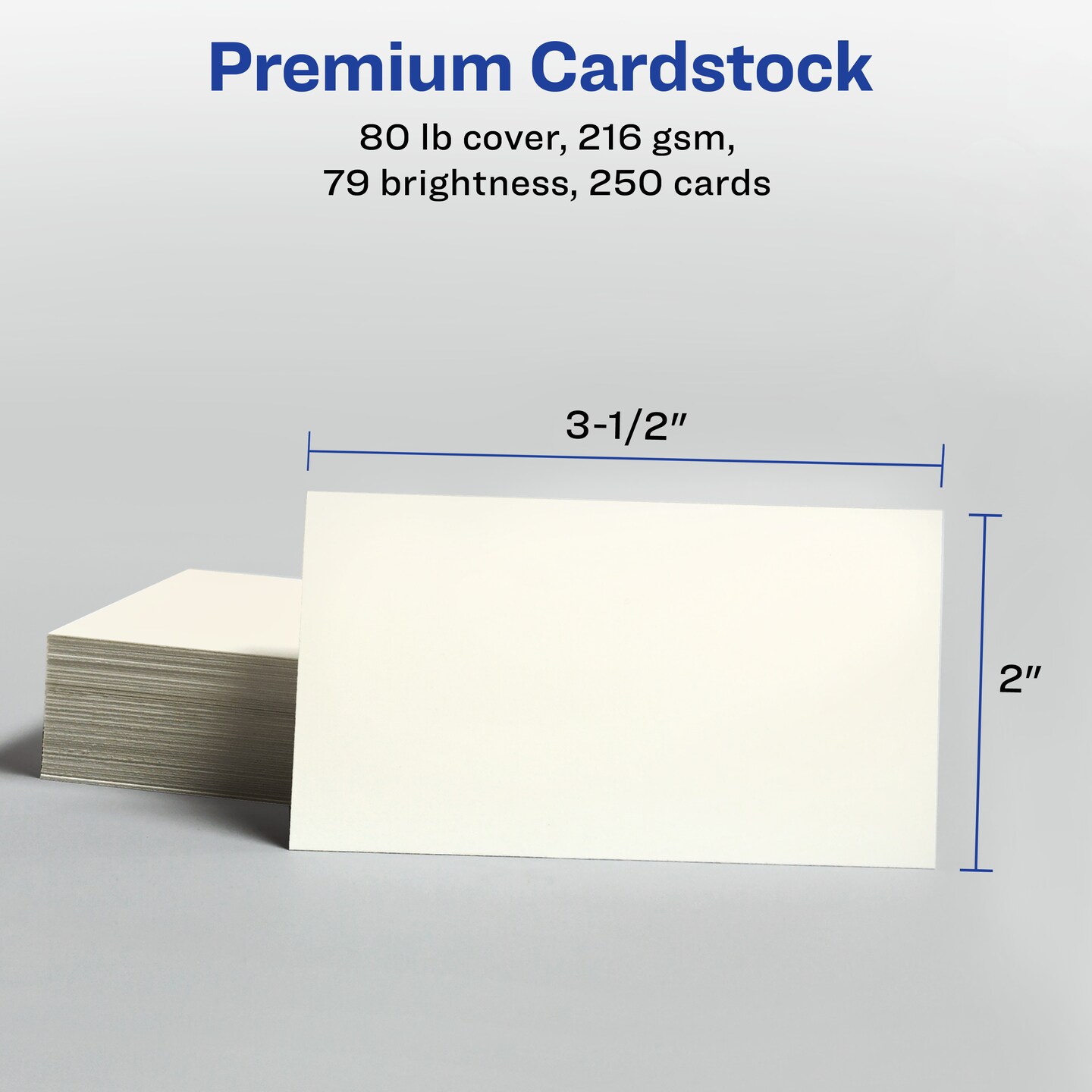 Avery Printable Business Cards with Sure Feed Technology, 2&#x22; x 3.5&#x22;, Ivory, 250 Blank Cards for Laser Printers (05376)