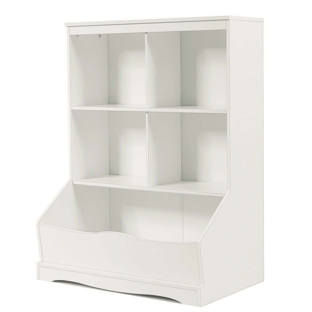 3-Tier Children&#x27;s Multi-Functional Bookcase Toy Storage Bin Floor Cabinet
