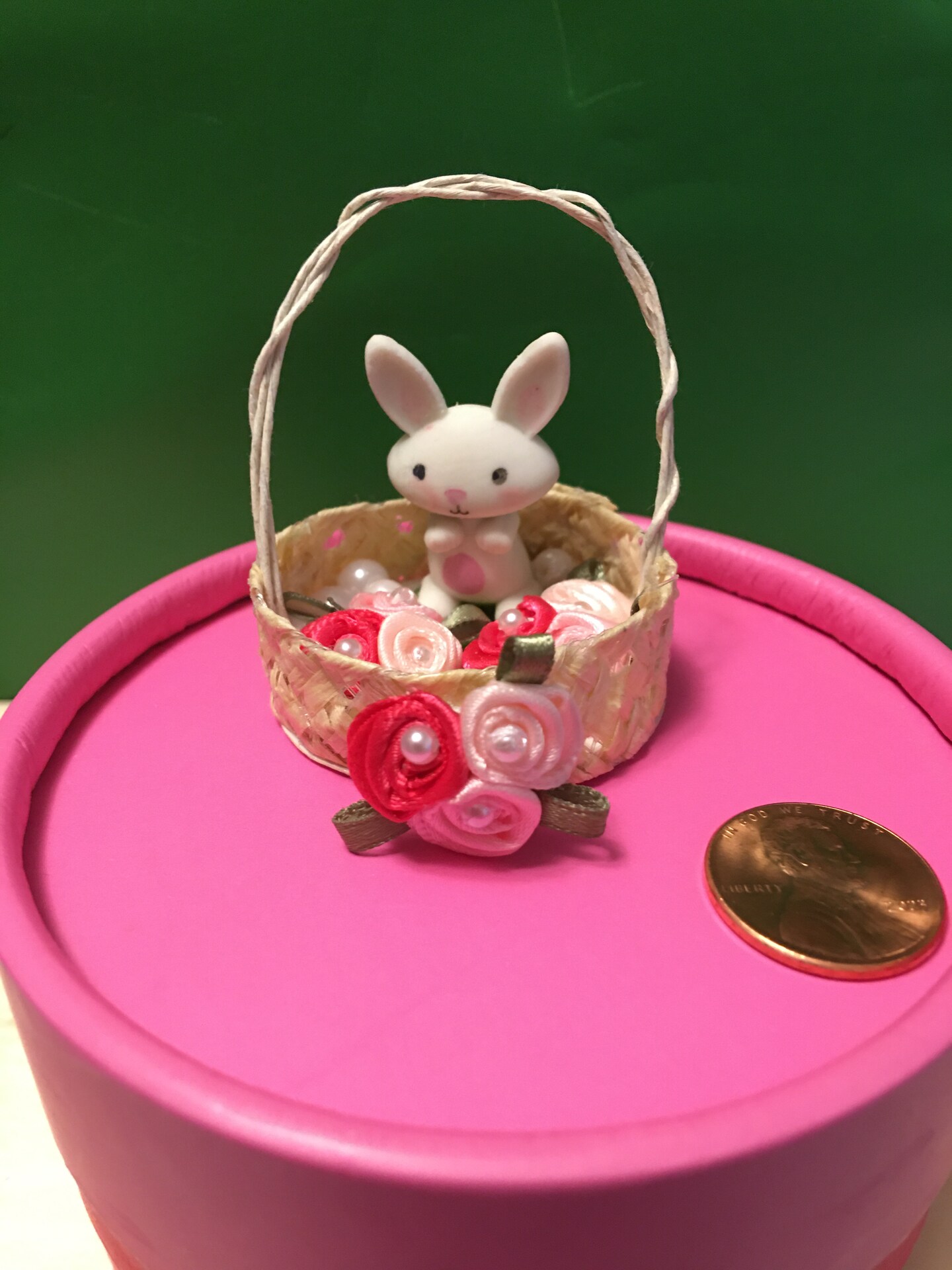 Miniature Easter Rabbit in a Basket 112 Scale MakerPlace by Michaels