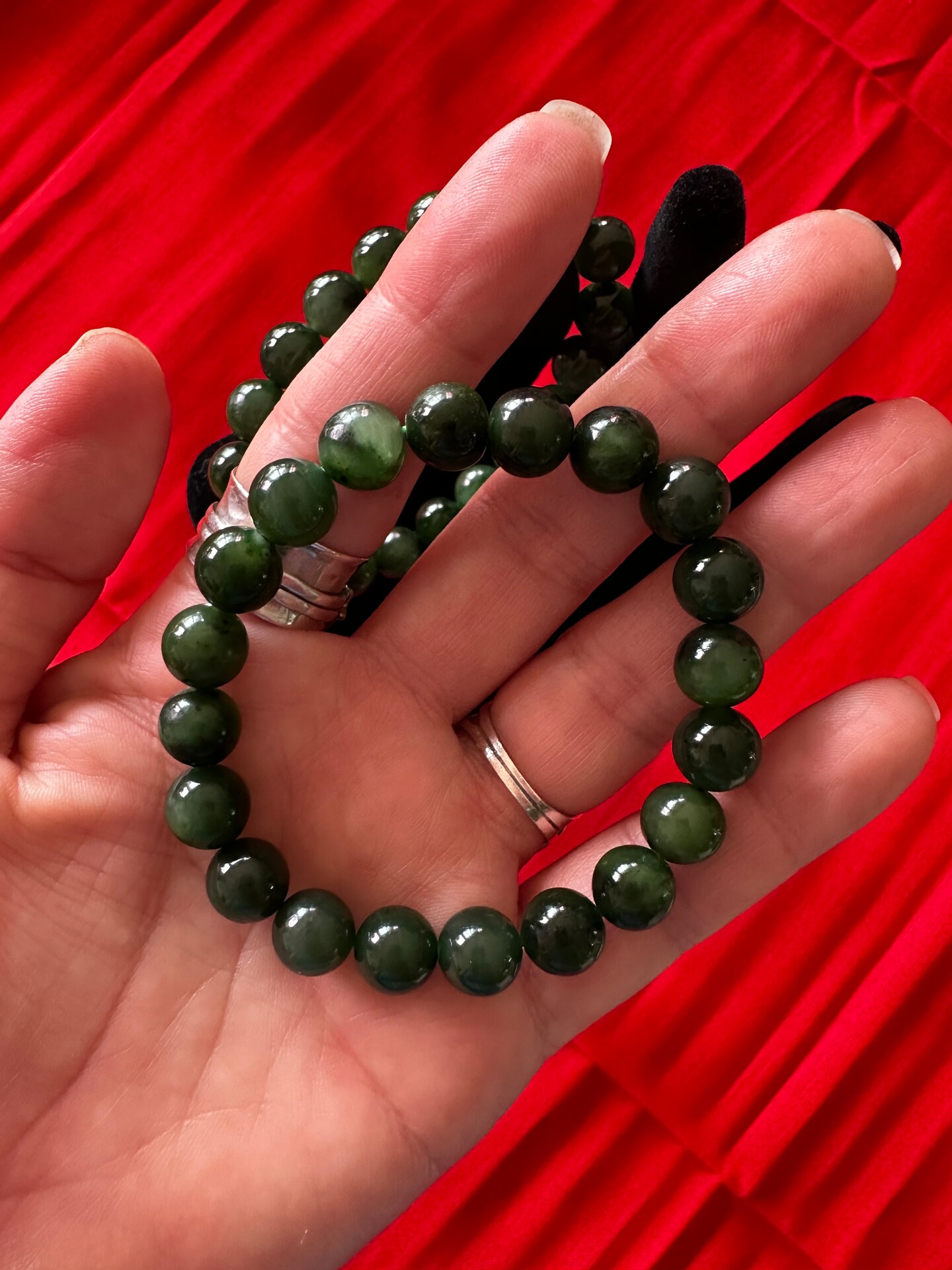 Lava Bead Green Jade Bracelet – Royal Suzie