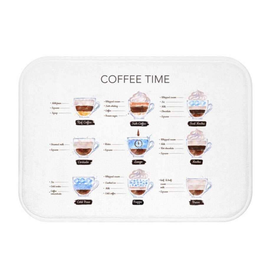 Onetify Coffee Time Drinks Bath Mat Home Accents