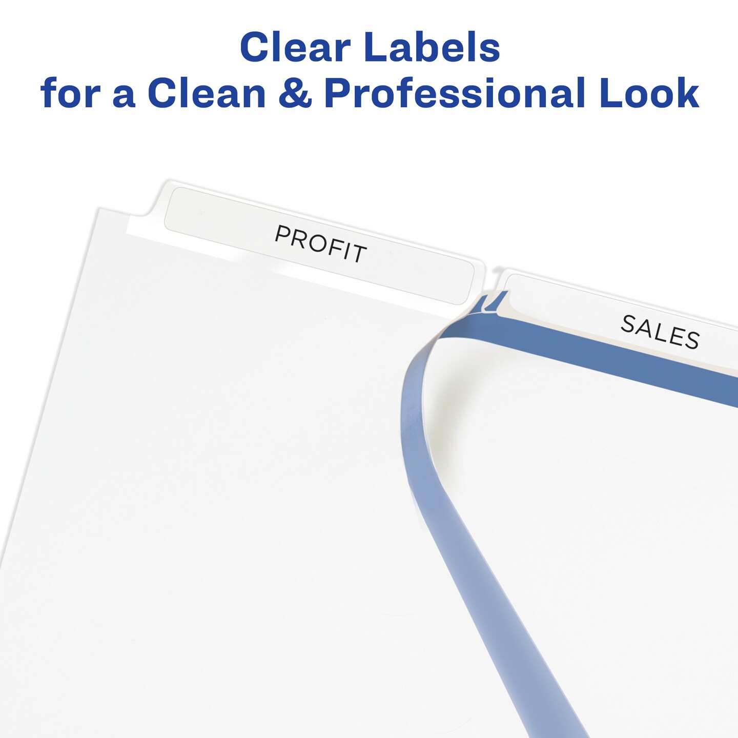 Avery 3-Tab Dividers for 3 Ring Binder, Easy Print & Apply Clear Label Strip, Index Maker Customizable White Tabs, 5 Sets (11435)