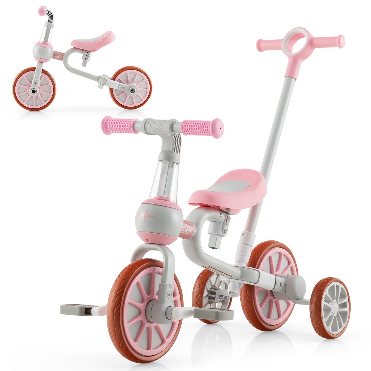 Costway 4 in 1 Kids Tricycles with Push Handle Training Wheels Baby Balance Bike Navy Pink Michaels