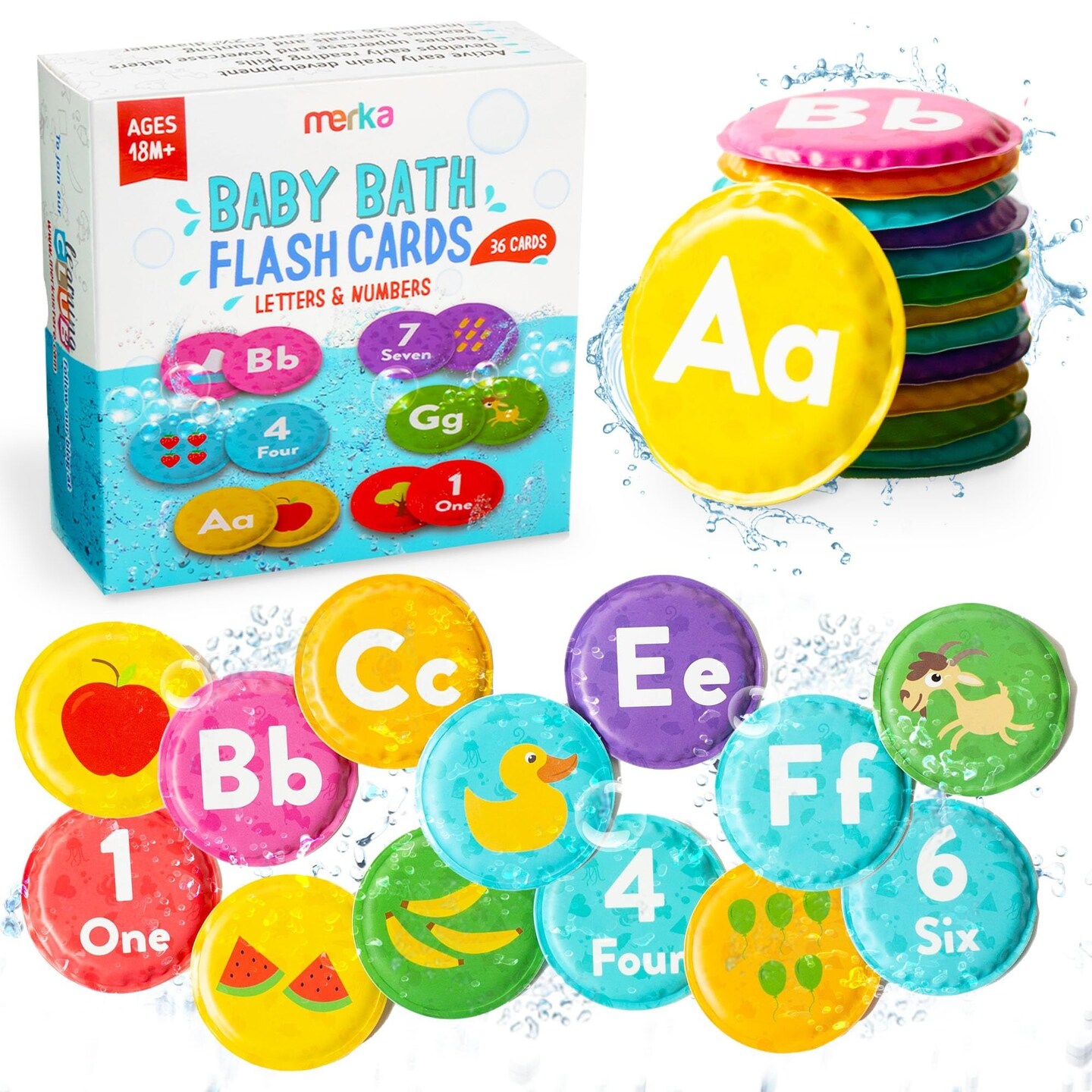 merka Bath Books for Toddlers, Bath Letters and Numbers for Toddlers